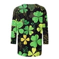 thumbnail image 4 of YUGYXL Women's 3/4 Sleeve Shirts Trendy St.Patrick's Day Clover Print Clothes Crew Neck Tunics Tees Holiday Tops Sales, 4 of 5