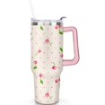 thumbnail image 2 of 40oz Red Cherry Fruit Pattern Stainless Steel Flip Straw Tumbler Spill Proof Travel Cup Double Wall Vacuum Insulated Coffee Mug with Top Handle, 2 of 6