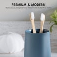 thumbnail image 2 of Matte Blue Toothbrush and Toothpaste Holder and Cup for Bathroom Vanity and Countertop, Round Organizer for Electric Toothbrushes, Floss, Razors, Cotton, and Mouthwash, 2 of 4