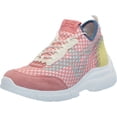 thumbnail image 3 of Sam Edelman Womens Chelsie Lace Up Knit Sneaker Pink Coral/Electric Lime/Off White 7.5M, 3 of 5