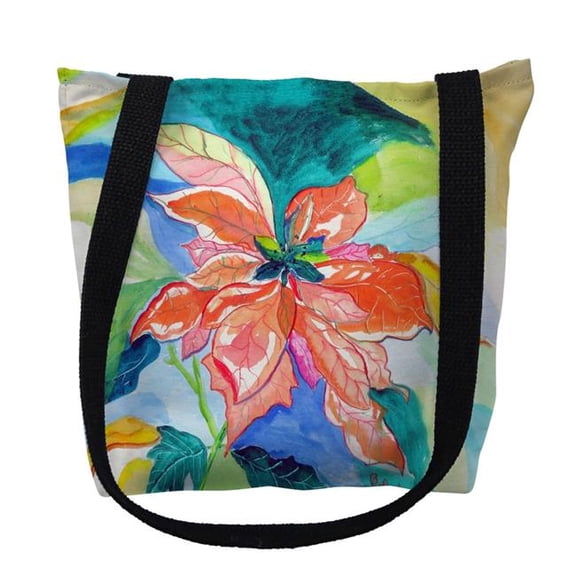 Peach Poinsettia Small Tote Bag 13x13 18 inches x 18 inches