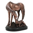 thumbnail image 5 of Farm Country Horse Family Mare and Foal Bronze Electroplated Resin Figurine, 5 of 6