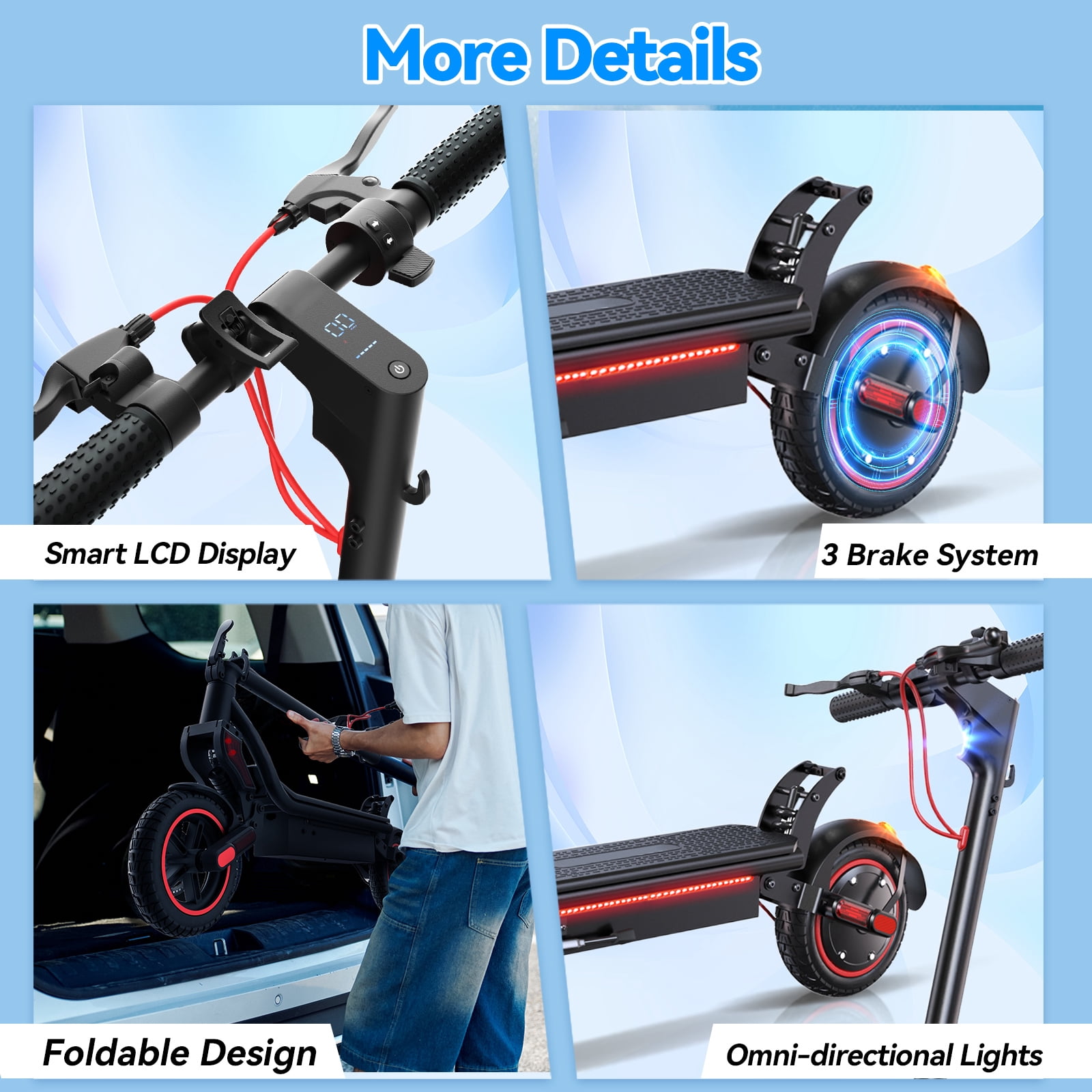 ZapRun 750W Foldable Electric Scooter, E-Scooter for Adults with 48V 14Ah Battery,25 mph,3 Brake,Smart App Control