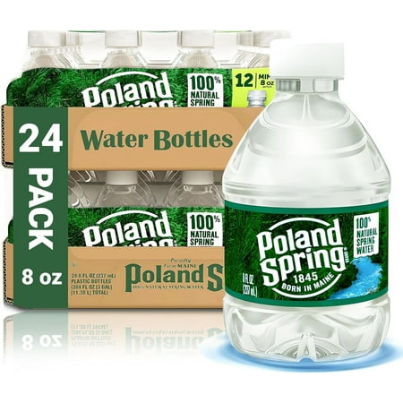 Poland Spring Water Bottles 24 Pack Mini Water Bottle 8 - Bottled Water Small Water Bottles 8 oz water bottles Drinking Water - Bottled Water - Spring Water Bottles 24 Pack
