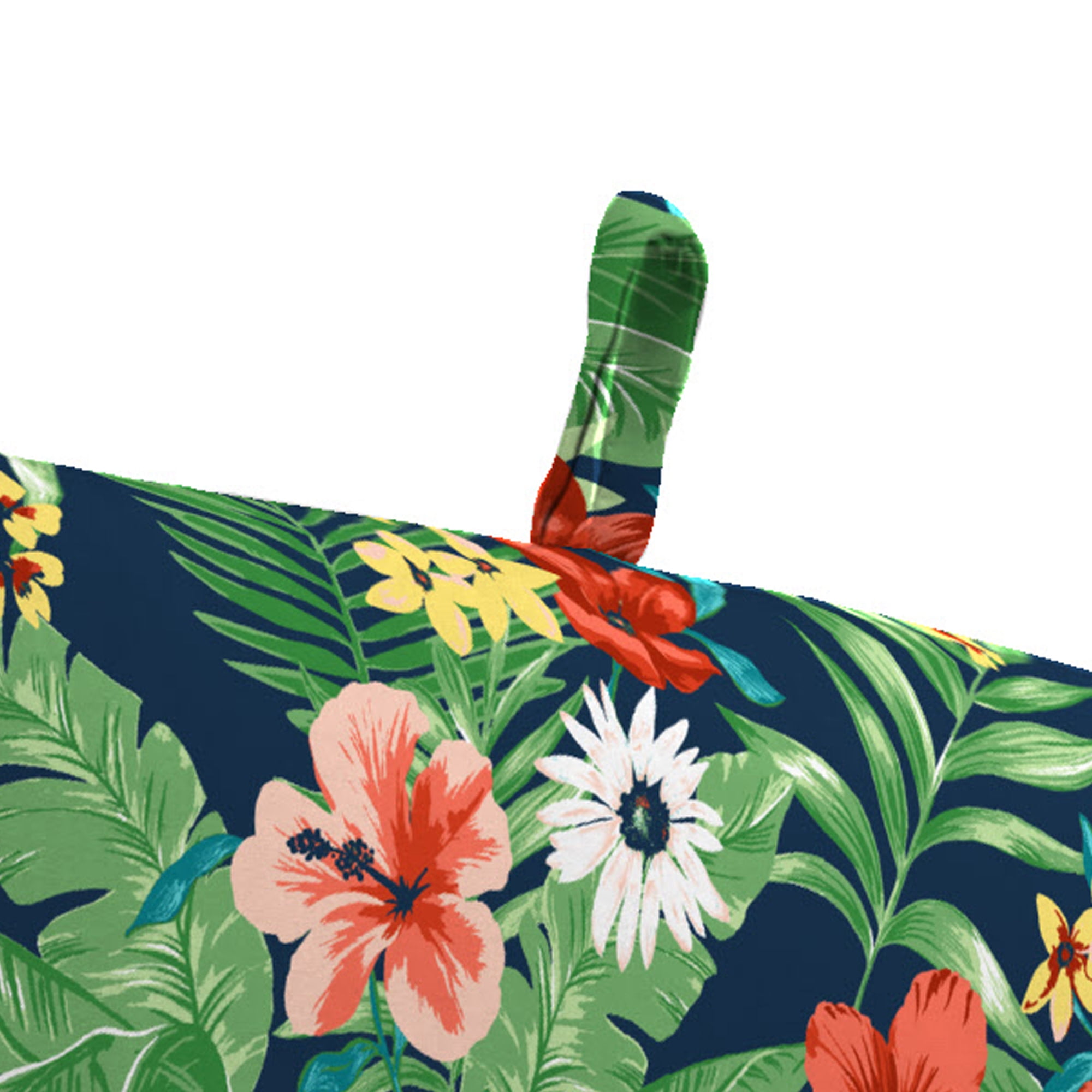 Jordan Manufacturing 44" x 22" Natalia Alpine Navy Floral Rectangular Outdoor Chair Cushion with Ties and Hanger Loop