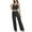 Dark Gray, variant on Kaemgyyd Women's 2 Piece Lounge Sets Slim Lace Cami Crop Top Sleepwear and Ribbed Knit Pants Casual Tracksuit Pajamas Outfits