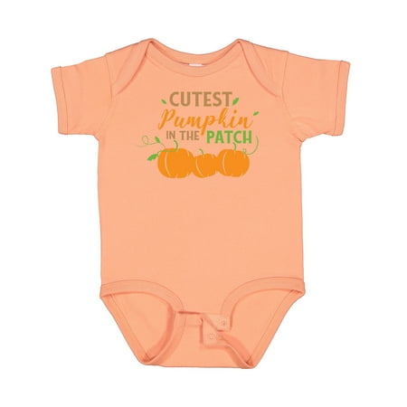 

Inktastic Cutest Pumpkin in the Patch Leaves Autumn Fall Gift Baby Boy or Baby Girl Bodysuit