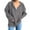 Grey, variant on Women's 2025 Oversized Button Down V Neck Hoodie, Fuzzy Fleece Long Sleeve Drop Shoulder Sweatshirt, Casual Comfort Pullover for Daily Wear, Work, School and Vacation Outfits Black L
