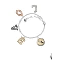 thumbnail image 2 of Delight Jewelry Silvertone Domed Music - Saxophone Multi-Colored Crystal Love Charm Bracelet, 2 of 5