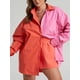 thumbnail image 1 of Casual mujer amarillo salón desgaste verano chándal pantalones cortos conjunto de camisa de manga larga Tops y Mini pantalones cortos traje 2023 nuevo conjunto de dos piezas Tan Jianjun unisex, 1 of 2