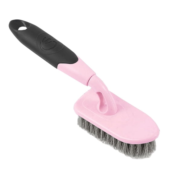 THHEIC Floor Scrub Brush with Short Handle, Stiff Bristles Deck Brush for Bathroom, Patio, Garage, Kitchen and Tile Cleaning