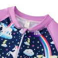 thumbnail image 3 of Esho Girls Long Sleeve One-Piece Swimsuit Kids Beach Swimming Bathing Suit Swimwear 2-12Y, 3 of 7