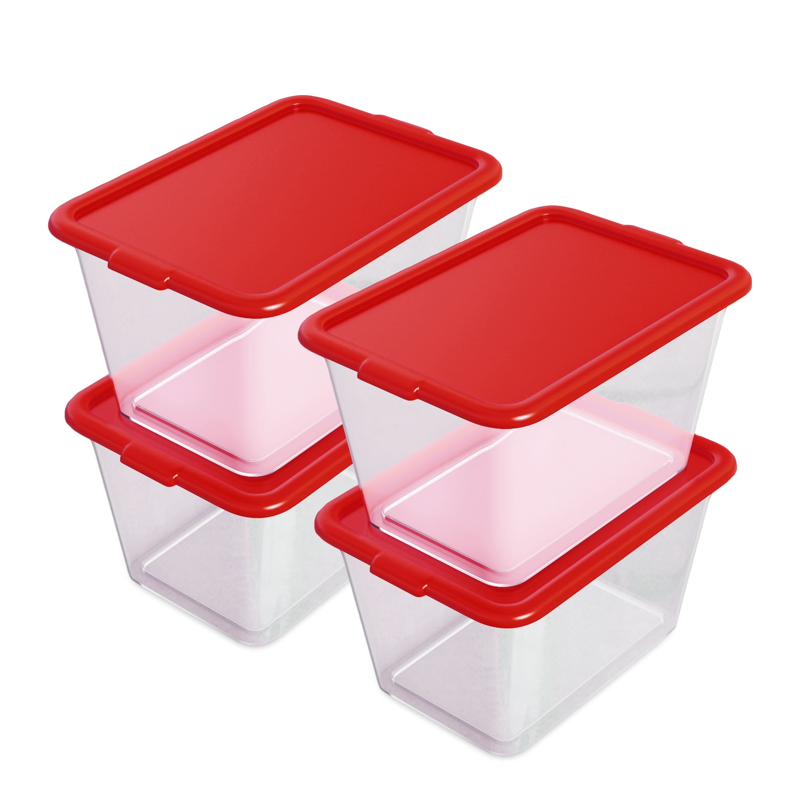 58 Quart-Red&Clear