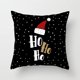 thumbnail image 1 of Nueva funda de cojín de lino con decoración impresa con letras navideñas, funda de almohada de Papá Noel roja y negra para sala de estar XJ071, 1 of 4