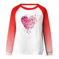 thumbnail image 4 of Happy Valentine's Day Sweatshirt for Women Casual Drop Shoulder Drop Shoulder Long Sleeve Pullover Tops Cute Heart Graphic Crewneck Shirts(Red,XXL), 4 of 5