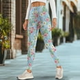 thumbnail image 4 of Renewold Rose Daisy Blue Leggings for Women with Pockets Running Pants Tight High Waisted Spandex Graphic Leggings Trendy Essential Leggings Scrunch Butt Lifting, XXL, 4 of 8