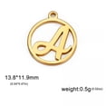thumbnail image 7 of RSAMD 5pcs/lot Letters Round Charms for Jewelry Making Stainless Steel DIY Accessories-Gold-H, 7 of 7