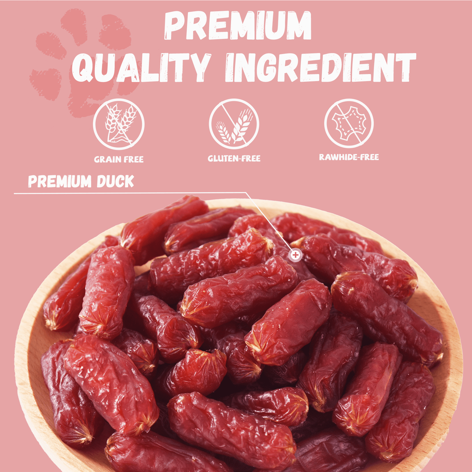 (3 pack) Pawmate Duck Sausage Dog Treats, Freshly Made with Real Duck for All Dogs, 11oz