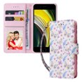 thumbnail image 1 of Compatible avec iPhone 8/7 Étui Rétro Fleur Dorée Cuir PU Portefeuille Blocage RFID, 1 of 5