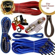 Complete 1000W 8 Gauge Car Amplifier Installation Wiring Kit Amp PK2 8 Ga Blue Bundle