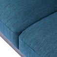 thumbnail image 4 of Noble House Forgey Upholstered 3 Seater Sofa, Navy Blue, Dark Walnut, 4 of 7