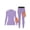 Mauve Purple, variant on Women's Fleece Thermal Underwear Set, Base Layer, Outdoor Winter Skiing Thermal Leggings, Long Sleeve Set, Yoga Outfit