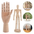 thumbnail image 4 of WEUVEB Wooden Right Hand Model 2Pcs Beige Figure Drawing Tool for Painting and Art Reference Practice, 4 of 9