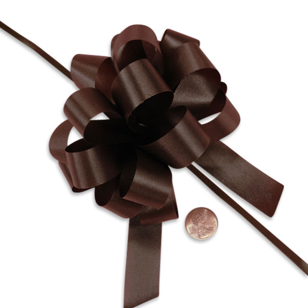 4" Chocolate Pull String Bow Quantity 50 Width 3/16" by Paper Mart