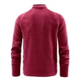 thumbnail image 6 of TOUMENY Men Half Zip Fleece Pullover High Neck Outdoor Hiking Casual Warm Winter Sweater Solid Letter Embroidered Raglan Sleeve Relaxed Pullover Red XXL, 6 of 7