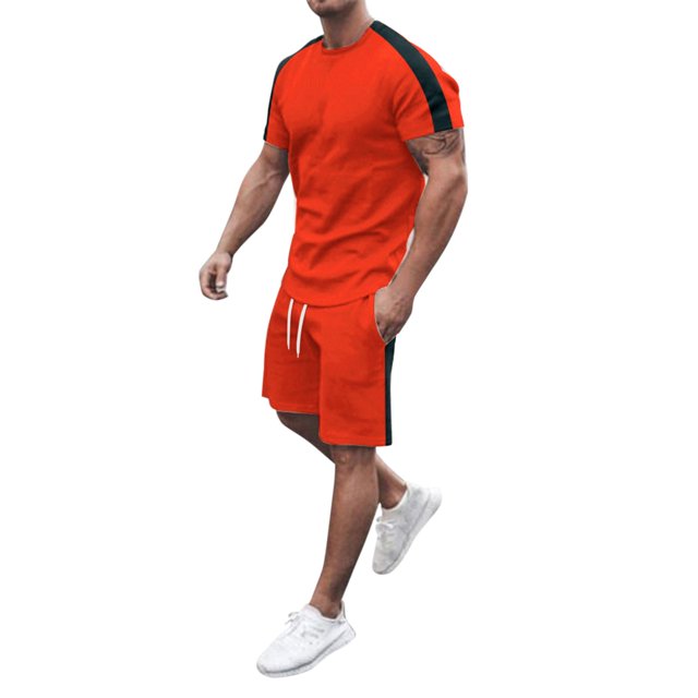 Playeras Deportivas De Verano Para Hombre, Camiseta Informal De Dos Piezas Con Estampado De Letras, Camiseta De Manga Corta Con Cuello Redondo Y Pantalones Cortos