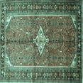 thumbnail image 1 of Ahgly Company Machine Washable Indoor Square Persian Turquoise Blue Traditional Area Rugs, 5' Square, 1 of 4