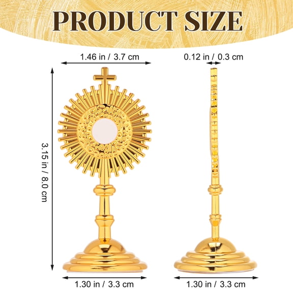 HOOWIFFY Jesus Cross Figurine 1-Pack Standing Crucifix Ornament for Car Dashboard and Home Decoration Display