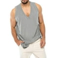 thumbnail image 4 of Diufon Men's Sleeveless V-Neck T Shirt Casual Loose Muscle Tank Tops Summer Soft Cotton Workout Gym Wear, 4 of 9