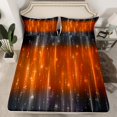 thumbnail image 2 of Orange and Black Ombre Full Sheets Black and Grey Gradient Bed Set, Sparkling Stars Bed Sheets Set Aesthetic Glowing Sheet Set, Modern Abstract Neon Bedding Set, 2 of 7