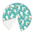 thumbnail image 3 of Salouo Cartoon Llamas Christmas Tree Skirt 36" Farmhouse Christmas Decorations Snowman Xmas Tree Skirt Tree Mat for Holiday Party Decor, 3 of 8