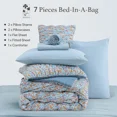thumbnail image 2 of Amberspace Puff 7-piece Bed in a Bag Comforter Set with Sheets,Marigold,Queen, 2 of 8
