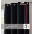thumbnail image 2 of THD Virginia 100% Blackout Grommet Total Privacy Curtain Panels - Window Curtains for Living Room Bedroom - Set of 2 (Black, 42 W x 84 L), 2 of 6