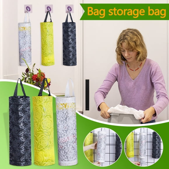Xihbxyly Bolsa de Basura para Almacenamiento, Diseño de Montaje En Pared, Gran Capacidad, Fácil de Usar, Portátil y Plegable, Multiusos para Cocina, Baño y Lavadero, 10 X 44 Cm.