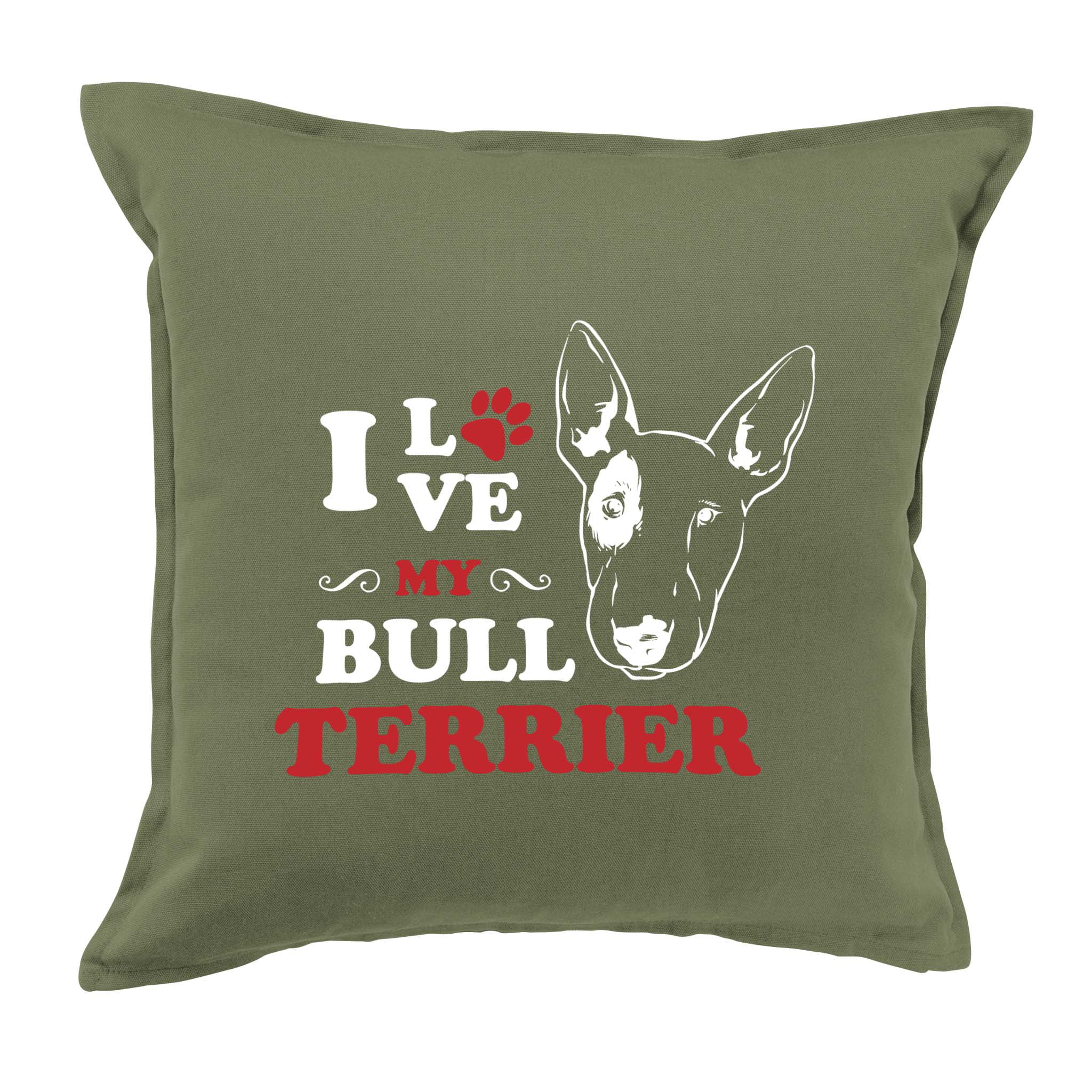 Linen Cotton Rustic Bull Terrier Natural Dog Cushion Cover Case Pillow Home Gift
