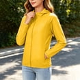 thumbnail image 4 of Women's Plus Size Hooded Sun Protection Jacket Full Zip Elastic Cuff Long Sleeve Sun Sweatshirt Lightweight Outdoor Windbreaker Coats Yellow, 4 of 7