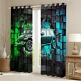 thumbnail image 2 of Erosebridal Fast Car Curtains for Living Room (38Wx45L),Extreme Sports 30%-50% Blackout Curtains Set of 2 (38x45),Plaid Buffalo Curtains and Drapes,Teens Bedroom Decor, 2 of 6