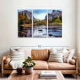 thumbnail image 2 of Elephant Stock Yosemite Autumn River Wall Art - Horizontal Multi Panel Canvas - Living Room Wall Decor - Nature Multi Panel - Brown And Blue Decor - 57" x 36", 2 of 8