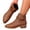 Brown, variant on EKVAHL Women's Ankle Boots Chunky Low Heel Walking Comfort Ankle Boots Faux Leather Pointrd Toe Side Zipper Booties Breathable Lightweight Non-Slip Shoes