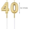 thumbnail image 2 of 40th Birthday Party Supplies Numeral Candles Cake Topper Decoration for Wedding Anniversary, Gold, 2 of 6