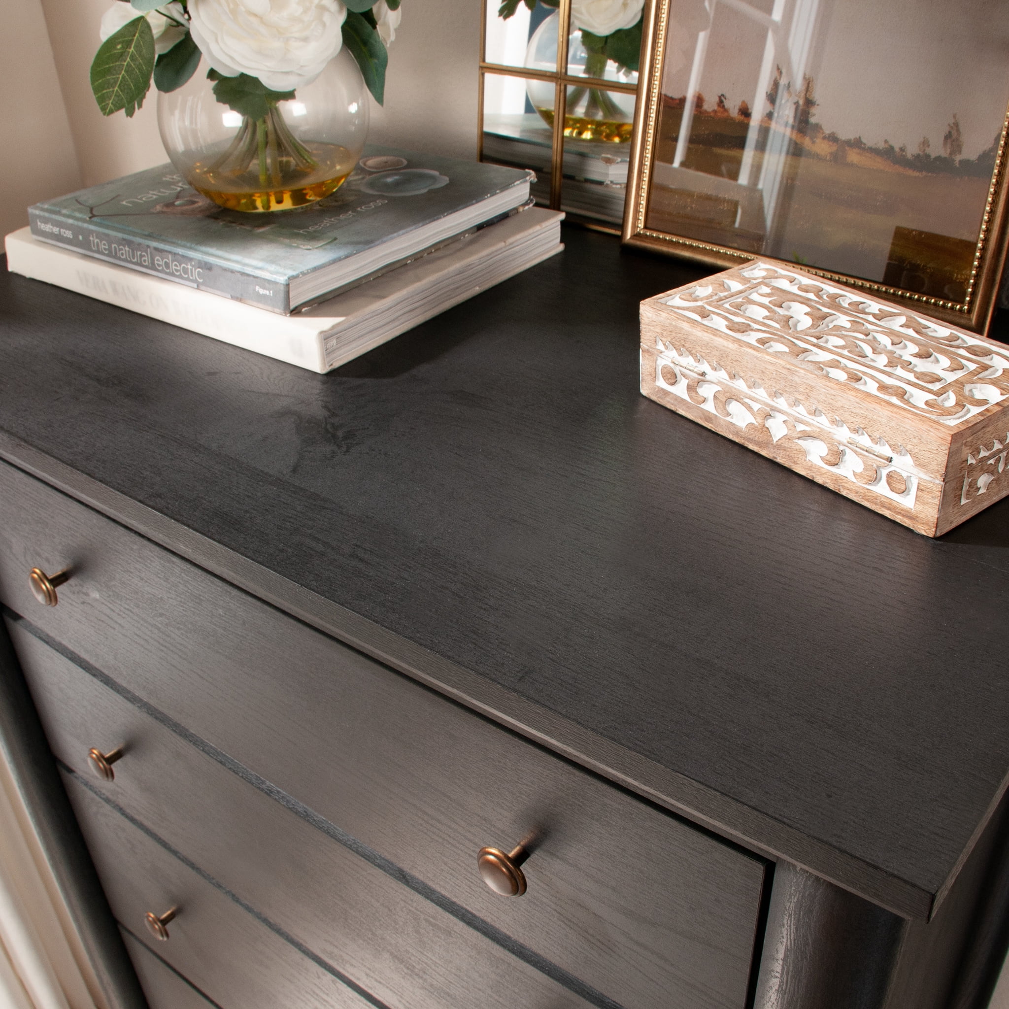 My Texas House Monroe 5-Drawer Dresser, Raven Black Oak Finish