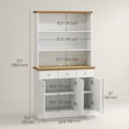 thumbnail image 3 of HOMCOM Serveur de Buffet de Garde-Manger de Cuisine avec Tiroirs et Armoires de Rangement, 3 of 10