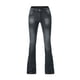 thumbnail image 1 of ICHUANYI Clearance Fashion Women's Tight Elastic Tassel Pocket Lace-Up Flared Pants Stretch Cow Pants(Black, L) ICHUANYI WER2023081402933, 1 of 7