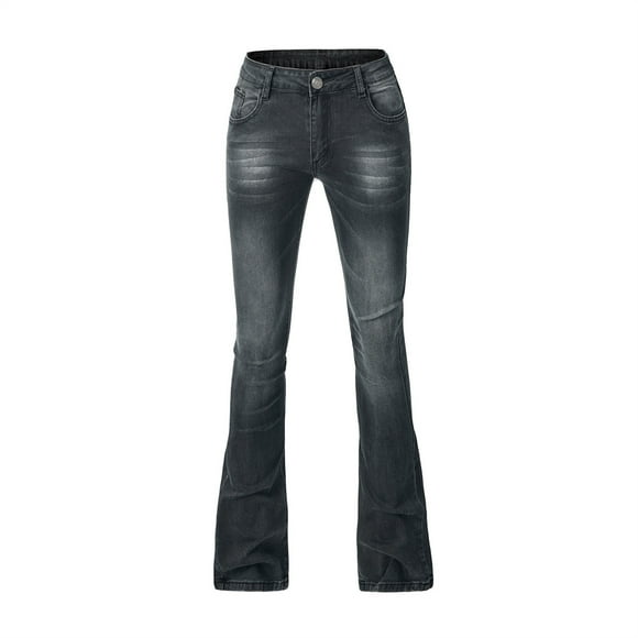 Baggy Jeans for Teens Flare Jeans for Women Women's Boot Cut Bell Bottom Jeans High Waisted Stretch Slim Bell Bottoms Jeans S-20 Black 3XL