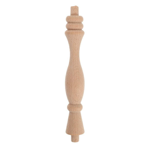 HONITANO 1Set Stair Railing Column Beige Wooden Baluster Spindles in Roman Column Style 6.48X1.18X1.18In