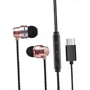 Hellery 3xUniversal USB Type C Headphones Wired In-ear Earbuds Built-in Mic